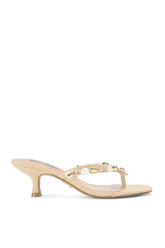 Goldcoast Beige Raffia' Heels - STEVE MADDEN