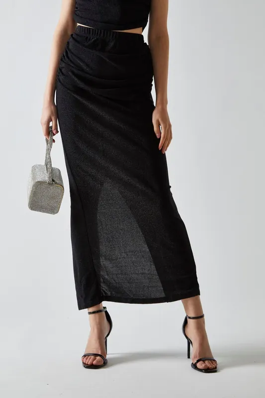 Ruched Midaxi-Skirt