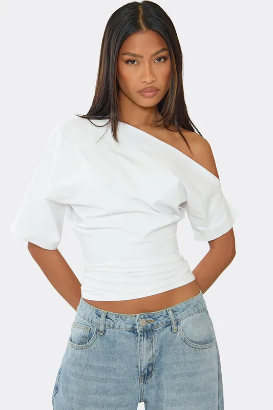 Short Sleeve Off The Shoulder T-shirt