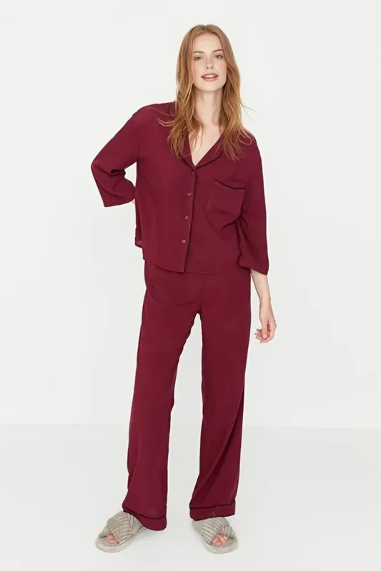 Viscose Woven Sleepwear 2-Piece Pajama Set