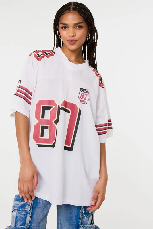 White Sports Jersey - Pink Vanilla