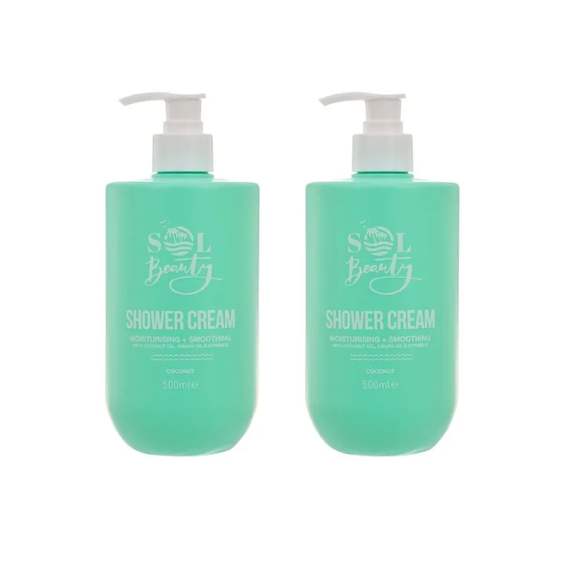 Shower Cream Coconut Scent Oil Argan & Vitamin E Moisturising 500ml - SOL Beauty