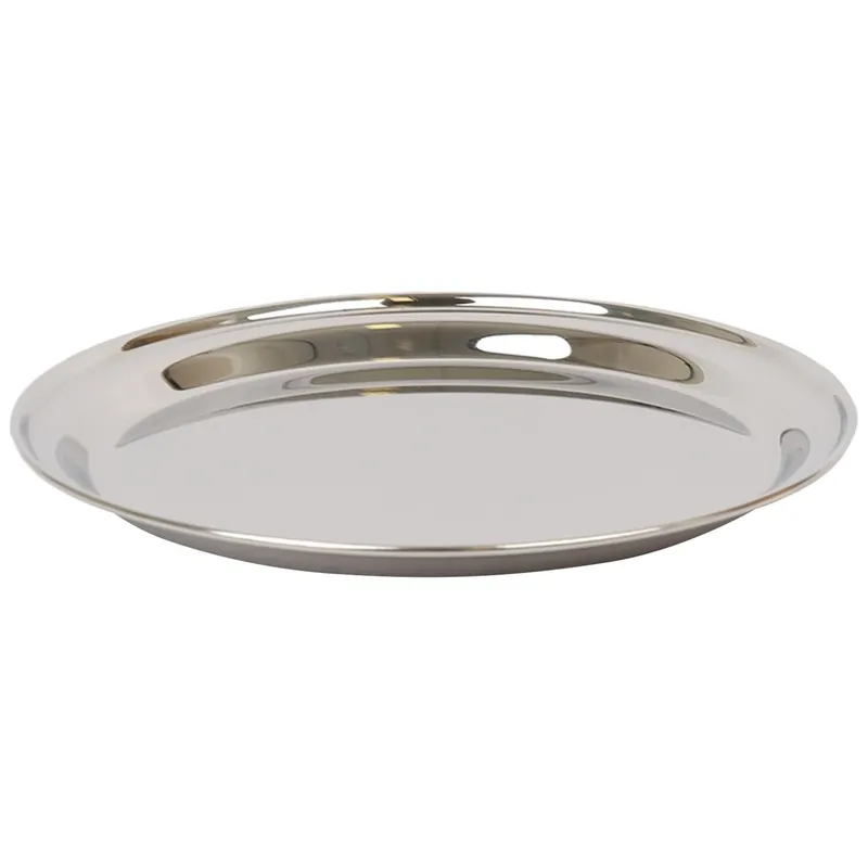 40.5cm Stainless Steel Serving Platter - Chrome Dinner Tray