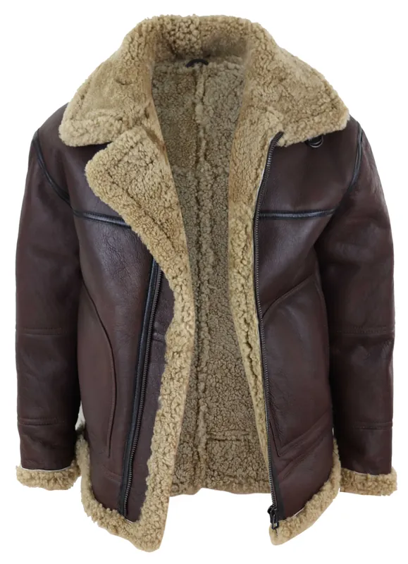 Aviator Shearling Sheepskin Bomber Jacket - TruClothing