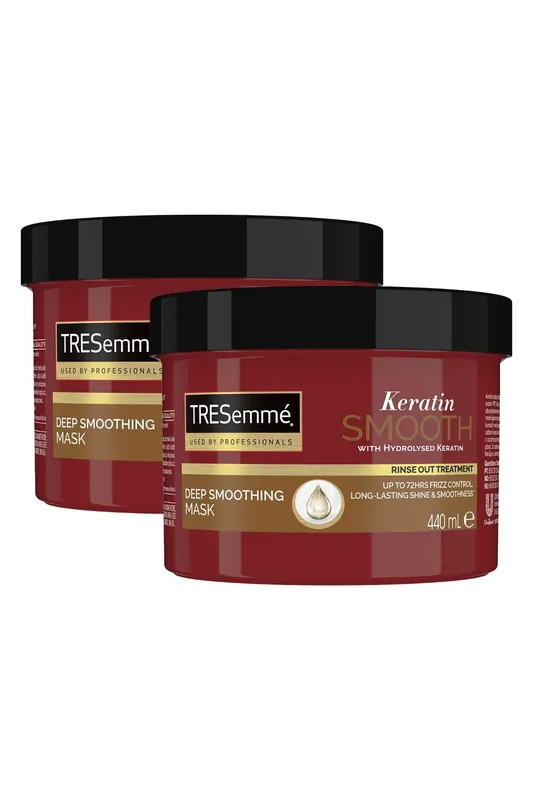 Keratin Smooth Deep 'Smoothing Mask' with Hydrolysed Keratin, 2 Pack of 440ml - Tresemme