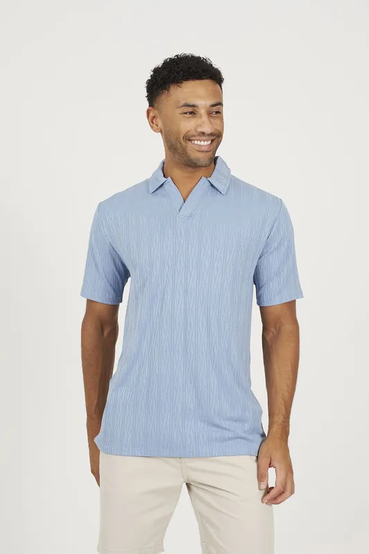 Jacquard Trophy Neck Polo Shirt - Brave Soul