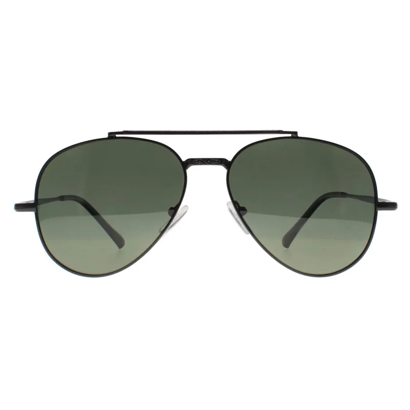 Aviator Shiny Black Green G-15 Polarized MP185