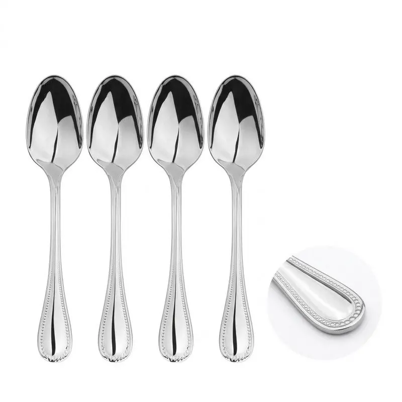 Cutlery Sets Stainless Steel 18/8 Spoon 4pc Set Catering Bead - Glim & Glam