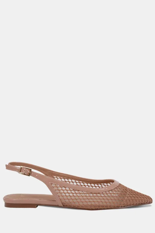 Callie' Mesh Point Slingback Flat Shoe - Novo