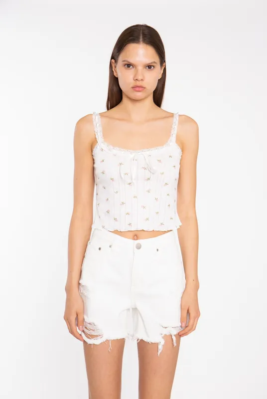 Off White Ripped Denim Shorts - Shnoo