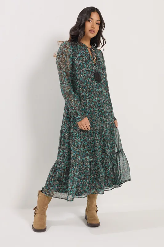 Petite Floral Tie Up Dress - PixieGirl