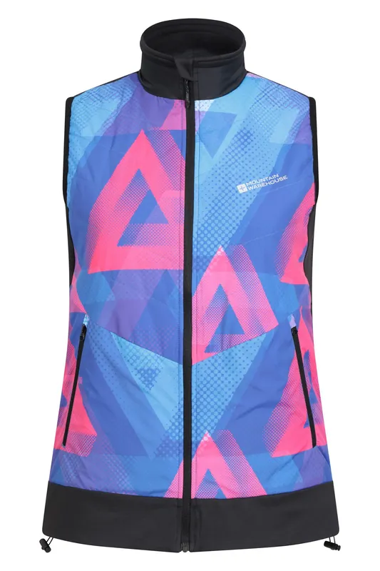 Chaser' Padded Cycling Gilet Water Resistant Zip Up Bodywarmer Jacket - Mountain Warehouse