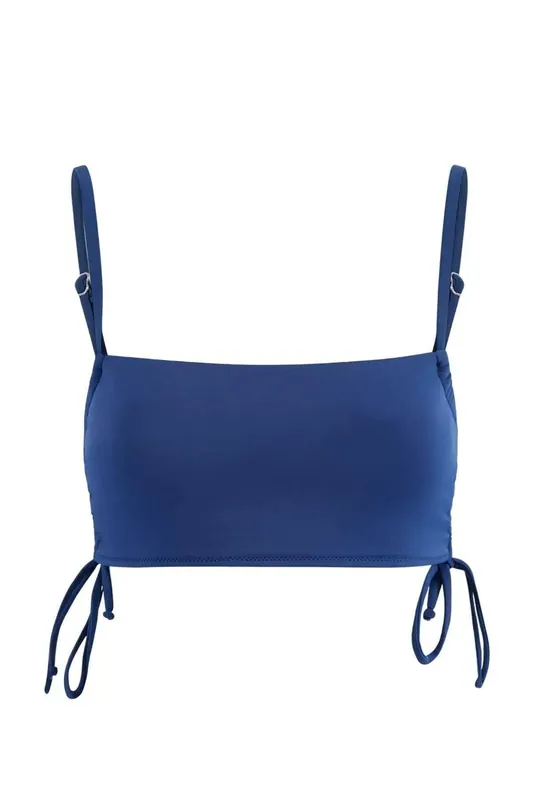 Square Neck Ruched Side Detail Bikini Top - WOVCOR
