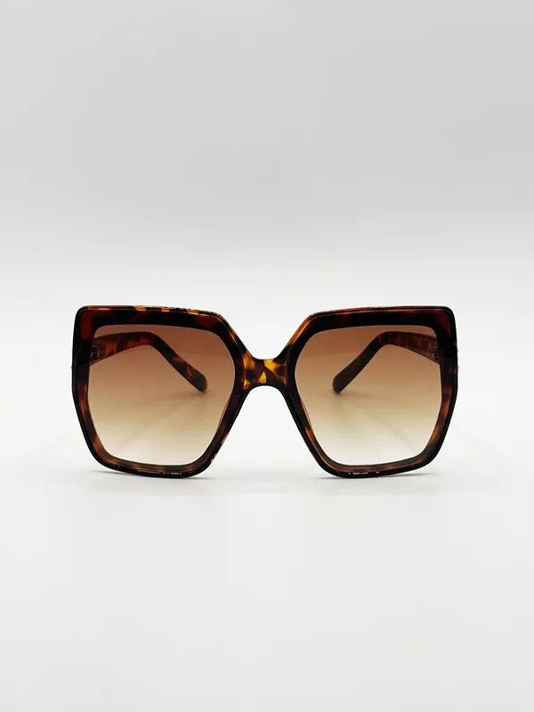 Oversized Cateye Sunglasses with Diamante Detail - SVNX