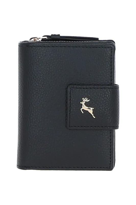 'Arte in Pelle' RFID Secure Leather Wallet/Purse with Zip and Stud Closure - Ashwood Leather