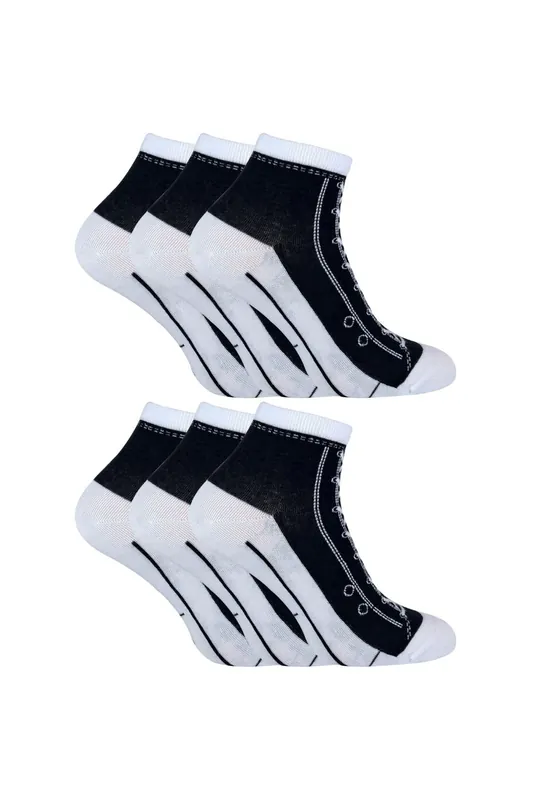 6 Pair Novelty Funny Lace Up Socks That Look Like Shoes - Sock Snob