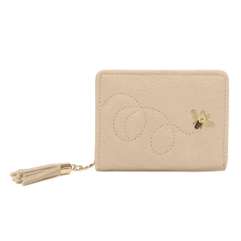 Mini Elegant Tassel Charm Bee Embellishment Purse Wallet - Kitise
