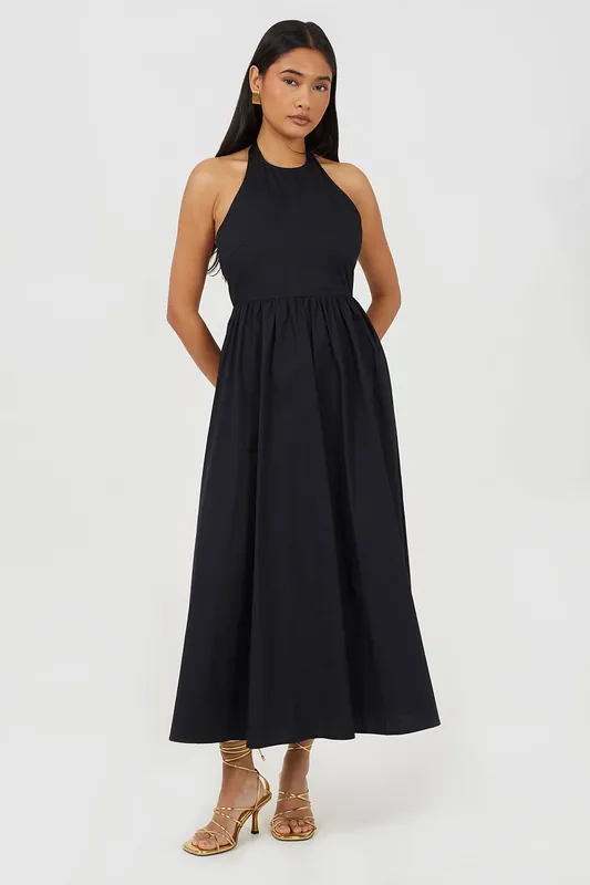 Halterneck A-Line Maxi Dress