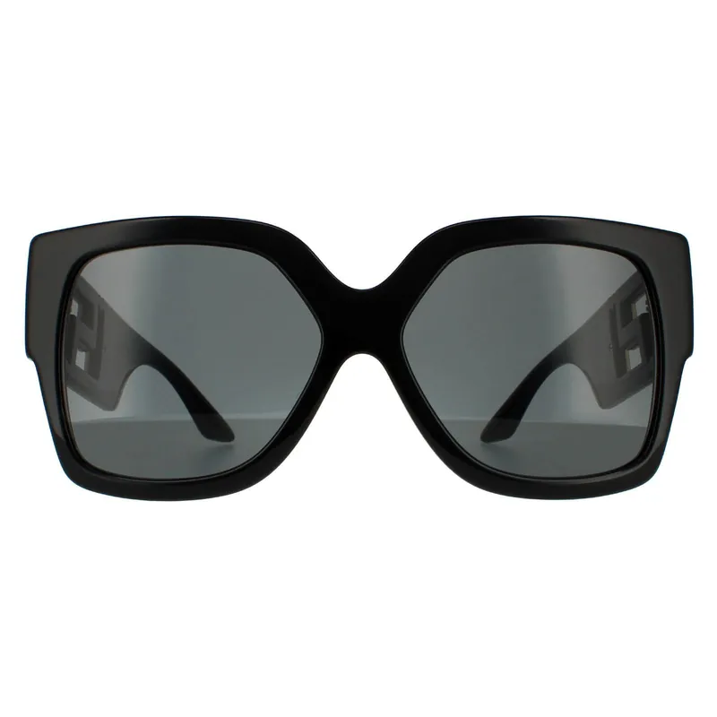 Square Black Dark Grey Sunglasses - Versace