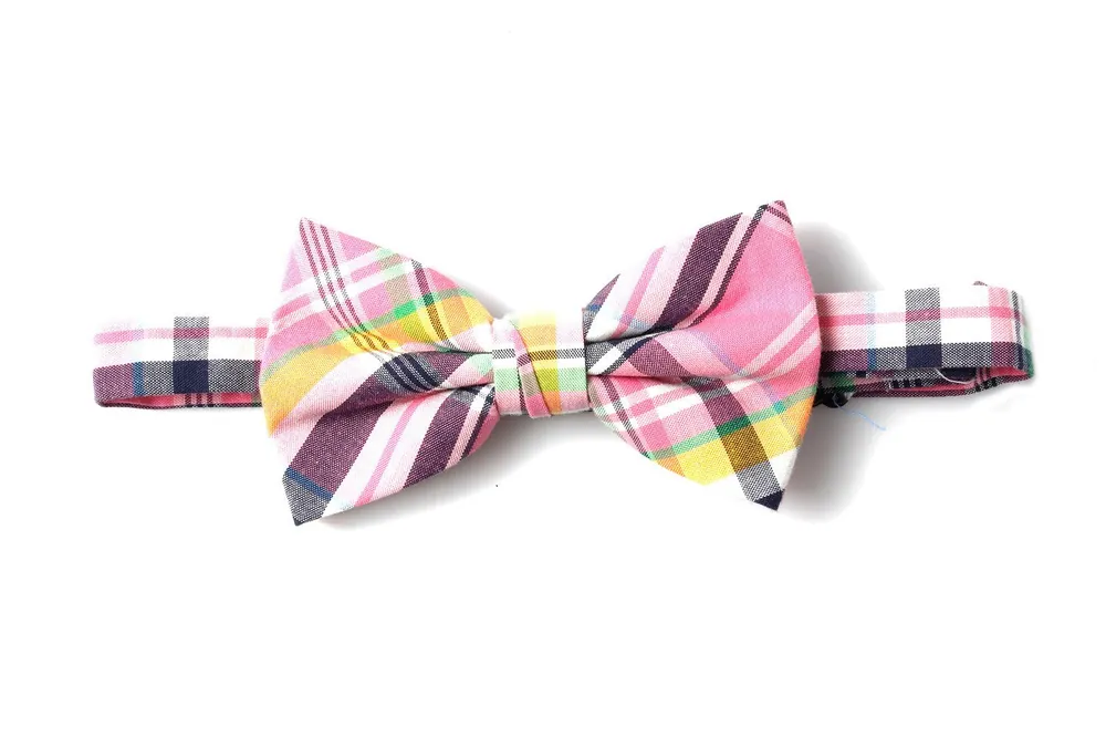 Check Print Bow Tie in Multi Navy - SVNX