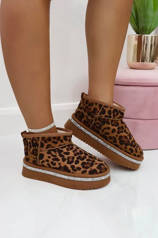 Sparkly Trim Platform Ultra Mini Snugg Boots - Love Lemonade