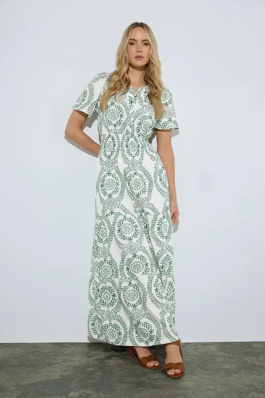Tall Leaf Print Maxi Dress - Long Tall Sally
