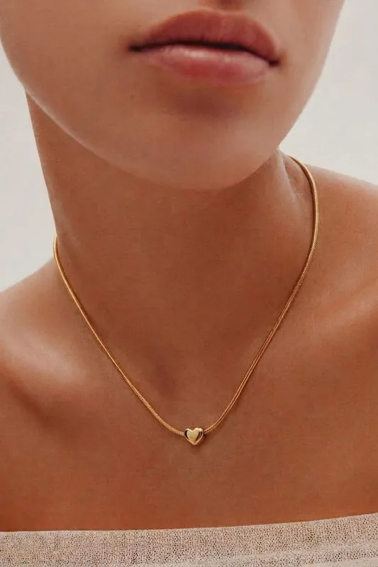 Gold Plated Love Heart Necklace - Serla