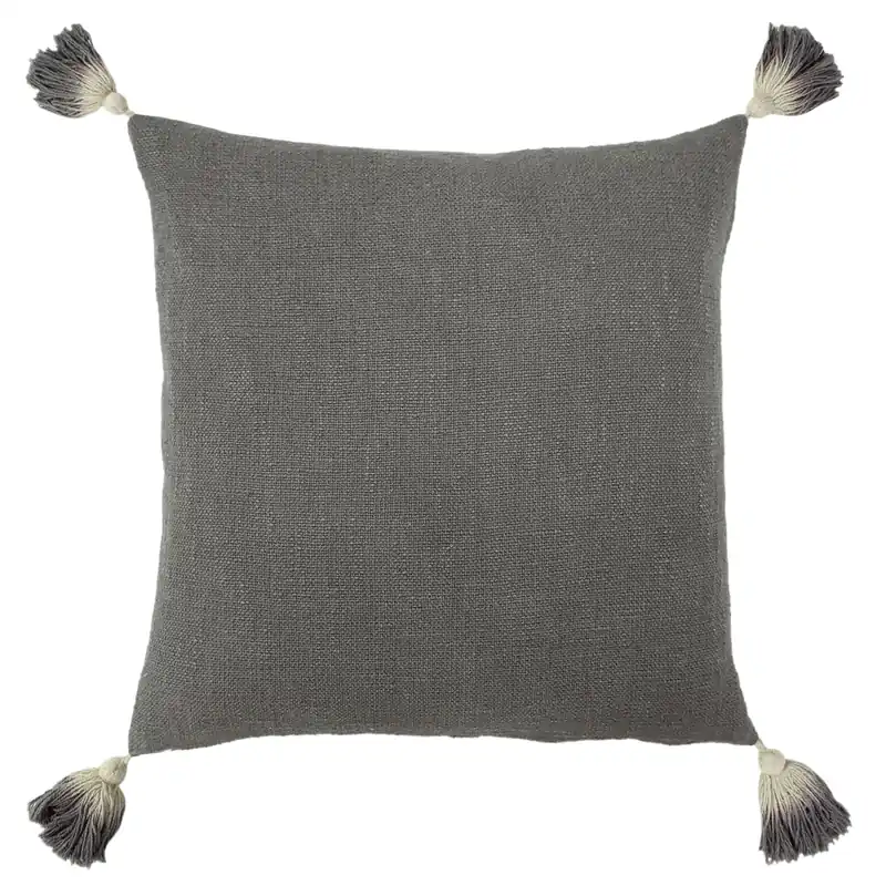 Eden Slub Cotton Tasselled Cushion - Furn