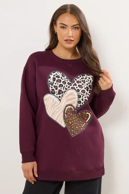 Triple Heart Print Sweatshirt - Yours