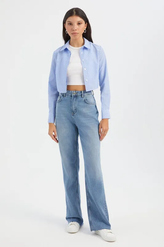 High Waist Straight Leg Jeans - Hiccup