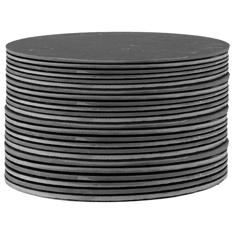30cm Slate Placemats - Set of 24 Round Natural Stone Dinnerware Mats