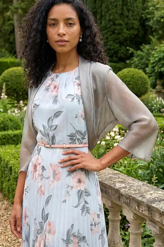 Ruched Hem Chiffon Bolero - Roman