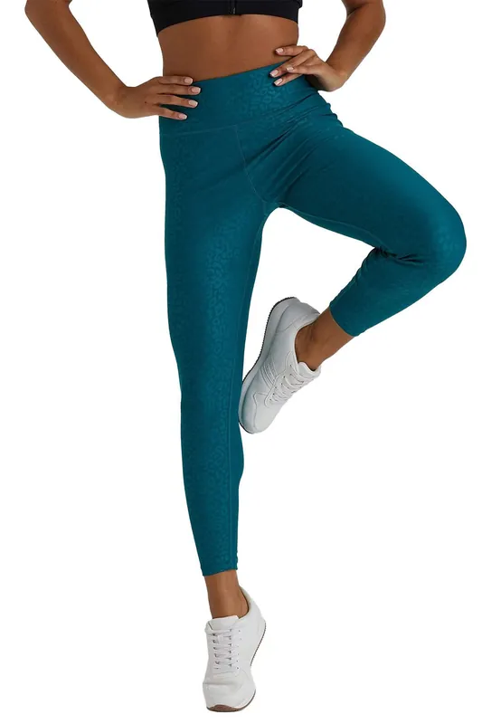 Teal Wet Look Croc 'Leggings' - Wolf & Whistle