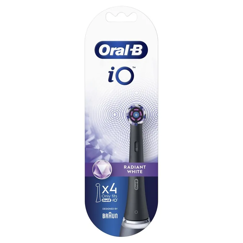 iO Radiant White Black Brush Heads 4 Pack - Oral B