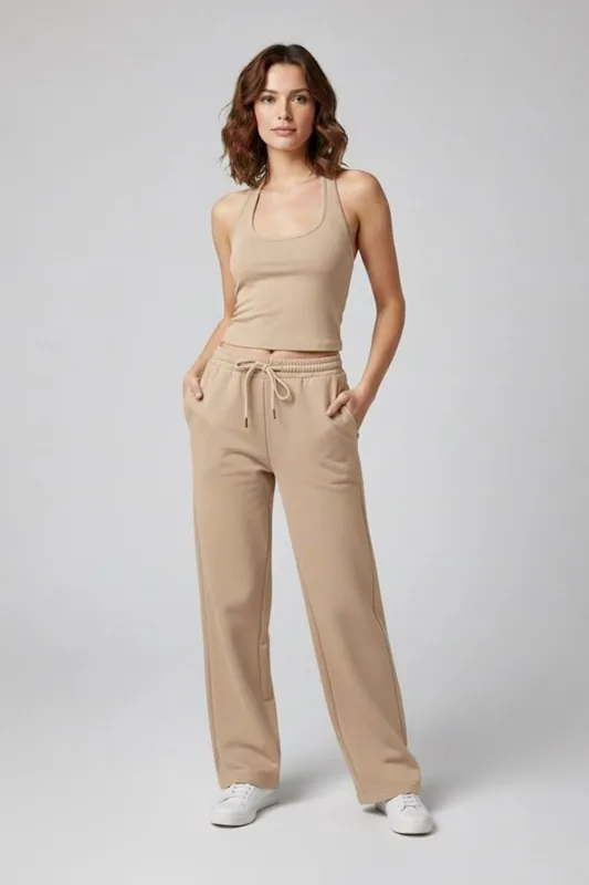 Sportswear Open Back Vest Top and Jogger Co-ord Set