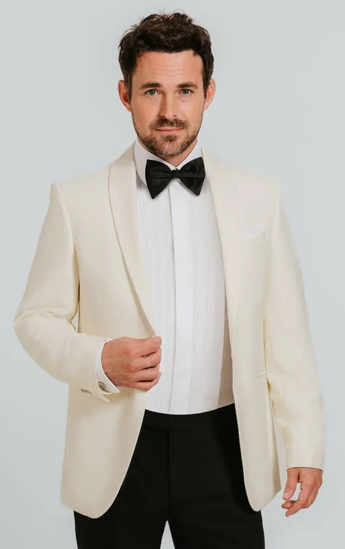 White Shawl Lapel Tuxedo Jacket - Dobell