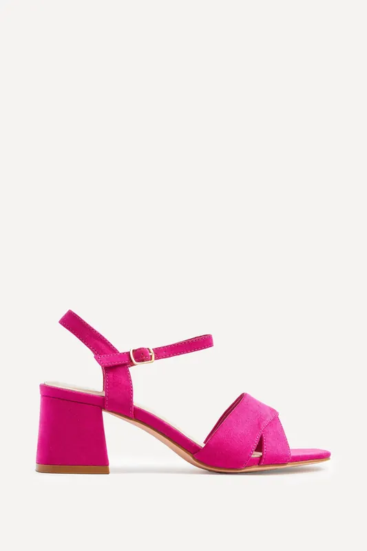 Vivian Wide Fit Pink Block Heel Sandals - Linzi