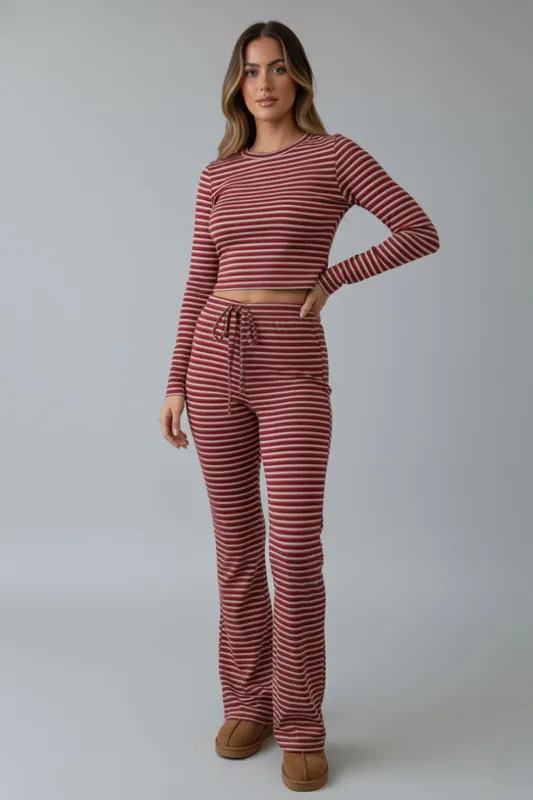 Striped Long Sleeve Top and Trouser Co-Ord