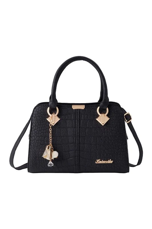 Fashion PU Crocodile Pattern Handbag with Crossbody Strap - MODISHION