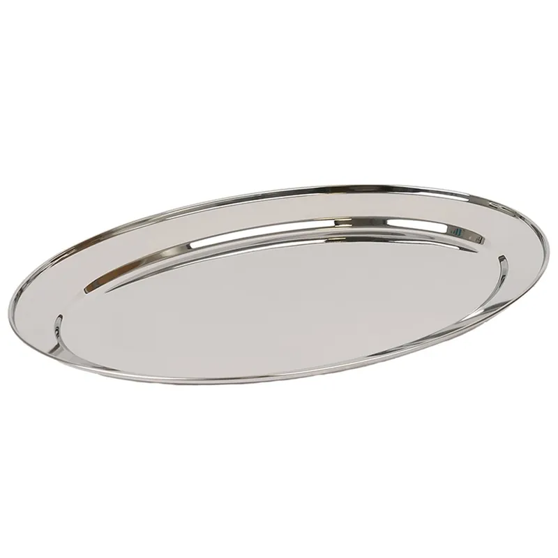 Oval Stainless Steel Serving Platter - 60cm x 41cm