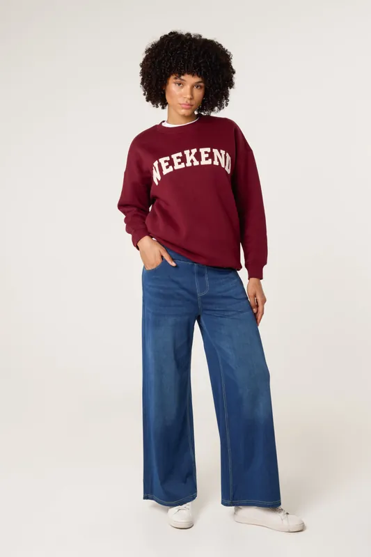Blue Elasticated Washed Jeans - Blue Vanilla