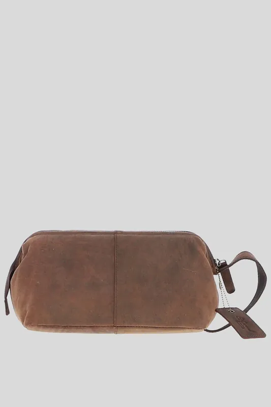 Vintage Leather Washbag - Ashwood Leather