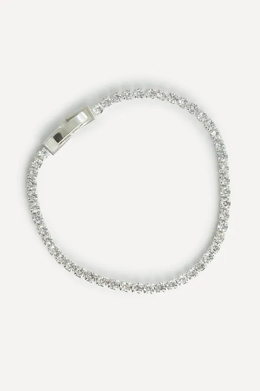Wedlock Silver Crystal Thin Tennis Bracelet - Linzi