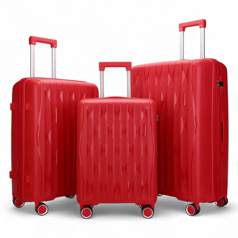 Hard Shell Strong Suitcase 8 Wheel Cabin TSA Luggage Case Holiday Travel - Infinity Leather