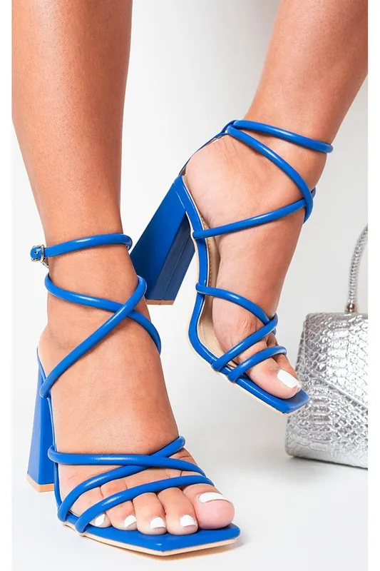 Connie Multi Strappy Lace Up Heeled Sandals - IKRUSH