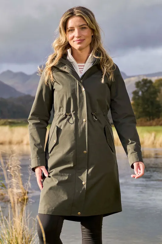 ’Forest’ Waterproof Breathable Taped Seams Comfy Long Length Jacket - Mountain Warehouse