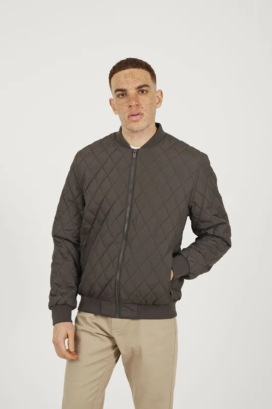 Diamond Quilted Bomber Jacket - Brave Soul