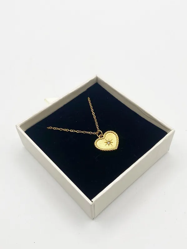 Starry Heart Necklace in Gold - Gift Boxed