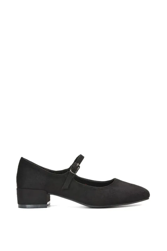 Jenna' Mary Jane Low Heel Court Shoes With Square Toe - XY London