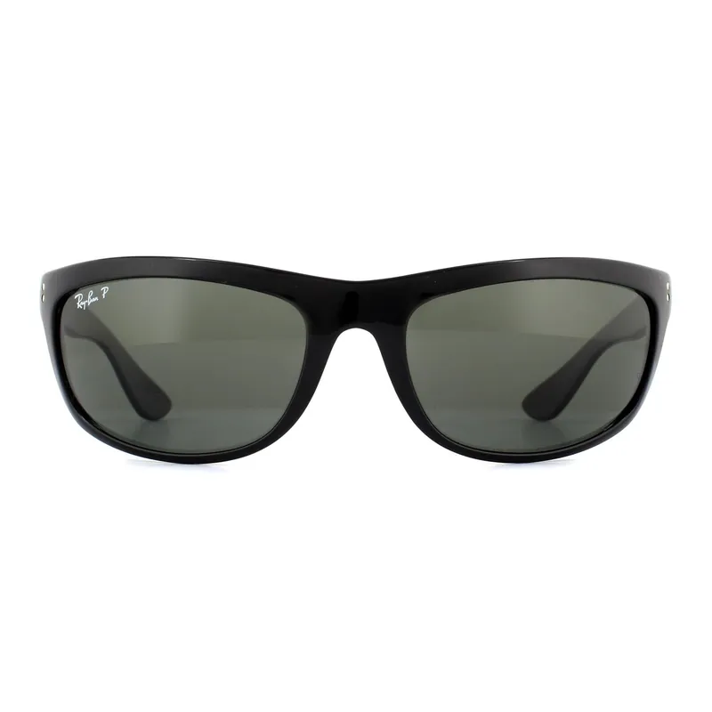 Wrap Black Green Polarized Balorama 4089 Sunglasses - Ray-Ban
